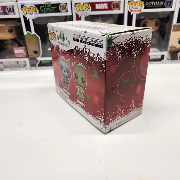 Funko Pop! Marvel Bobblers Groot/Rocket Collectors Corp Xmas Exclusive 2-Pack - Picture 5 of 9
